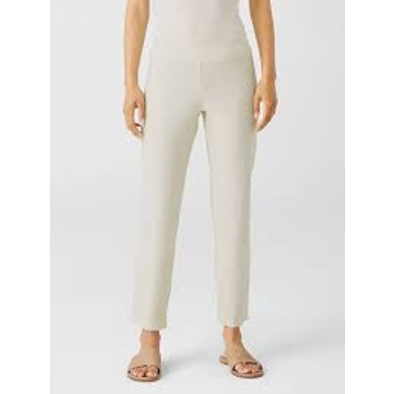 Eileen Fisher Washable Stretch Crepe Slim Ankle Pants Bone Comfort Womens Large