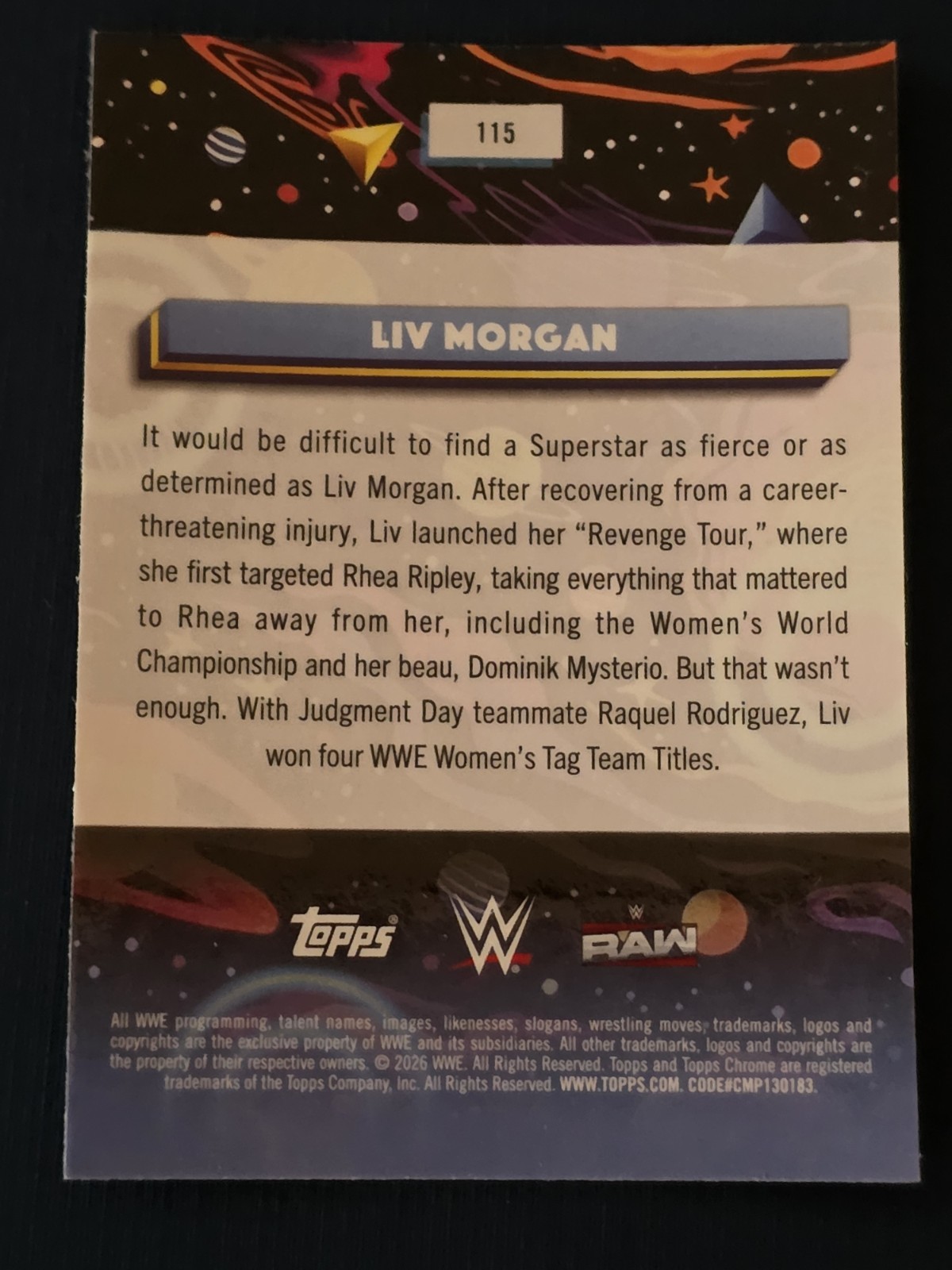 2026 Topps Cosmic Chrome WWE - Liv Morgan #115 view 6