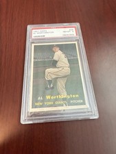 1957 Topps #39 Al Worthington Rookie Card. PSA 8 NM/MT. rookie card picture