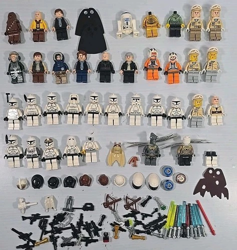 Lego Star Wars Minifigure Lot Troopers Rebels Weapons Luke Some Incomplete/Wear