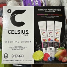 Celsius Essential Energy, Zero Sugar, Assorted Flavors, 30 Energy Powder Sticks