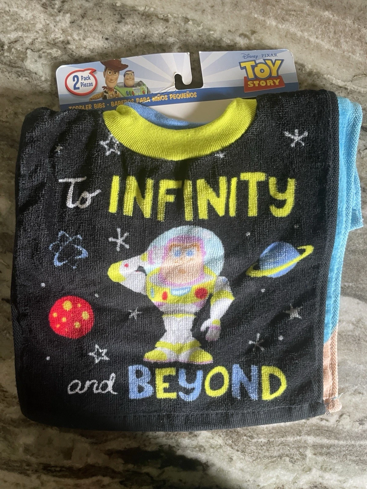 NEW Disney Pixar Toy Story Toddler Bibs 2 Pack Buzz Lightyear To Infinity Beyond