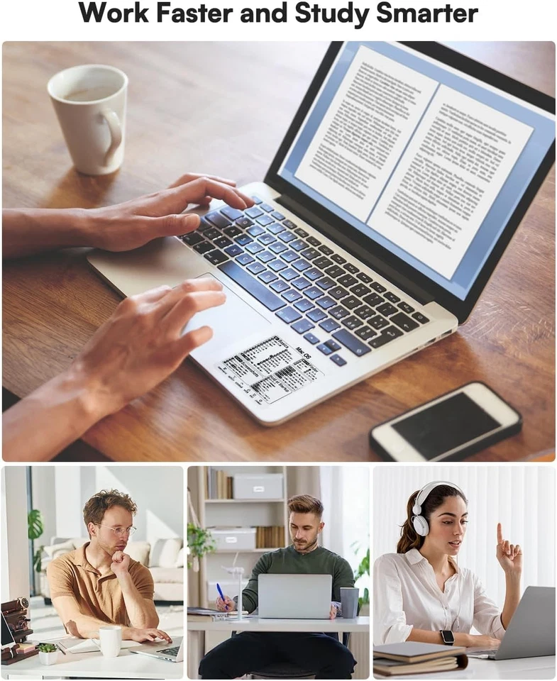 MacBook Shortcuts Sticker (4-Pack) Mac OS Cheat Sheet | Fits Pro/Air M1 M2 M3 M4 - Image 3 of 4