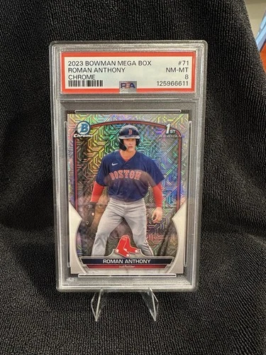 Roman Anthony 2023 1st Bowman Chrome Mega Refractor #BCP-71 PSA 8