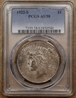 1922-S Better date Peace dollar, PCGS AU58, crusty original DavidKahnRareCoins — photo 3