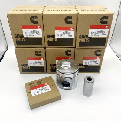 6X 3902421 For 94-98 Dodge Cummins 5.9L 6BT 12V STD Standard Piston Set w/Rings