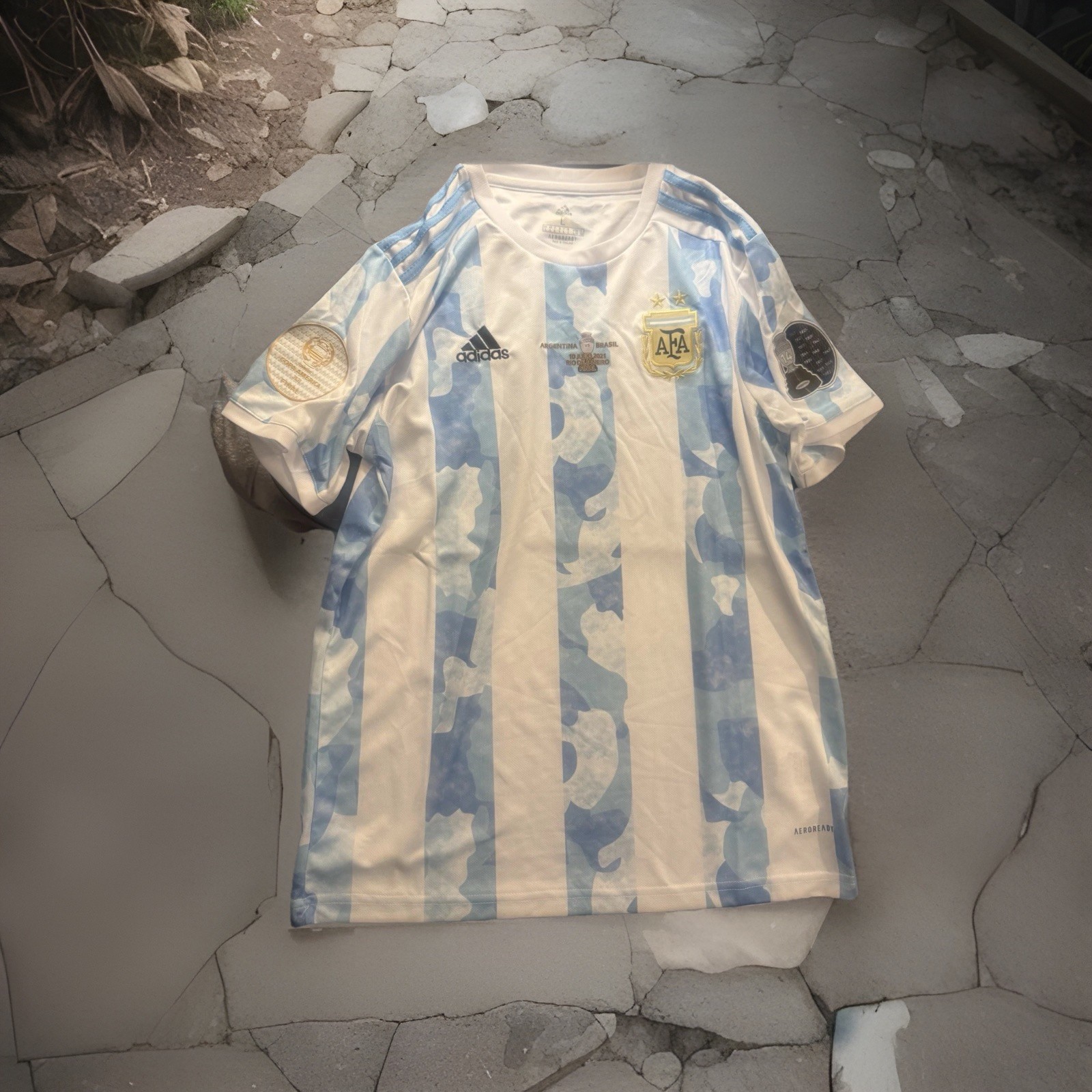Argentina Soccer Slim Jersey Sz Large Adidas BNWT