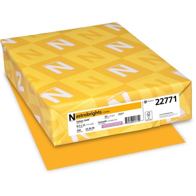 Wausau Paper Astrobrights Colored Card Stock, 65 lb, Letter, Galaxy Gold, 250...