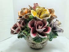 Italian XL Capodimonte Porcelain Flower Footed Floral Center Piece. Plz Read.