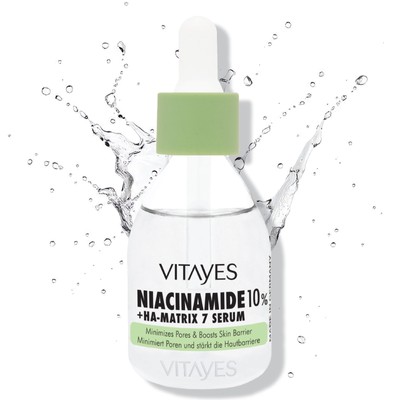 VitayesNiacinamide 10% + Hyaluron Serum   Porenverfeinerung & Feuchtigkeit 30 ml