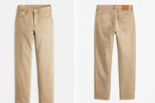 Men's Levi 568 Premium  Loose Linen+ Denim, Tan Choose Size