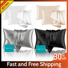 All Sizes colors Silk Pillowcase 25 Momme - Hair  Skin Friendly, Hidden Zipper