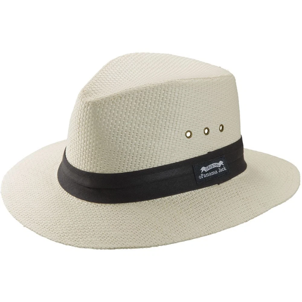 PANAMA JACK New Men Safari Hat * L * Toyo Straw Sun Shady Beach Golf Sport UPF50