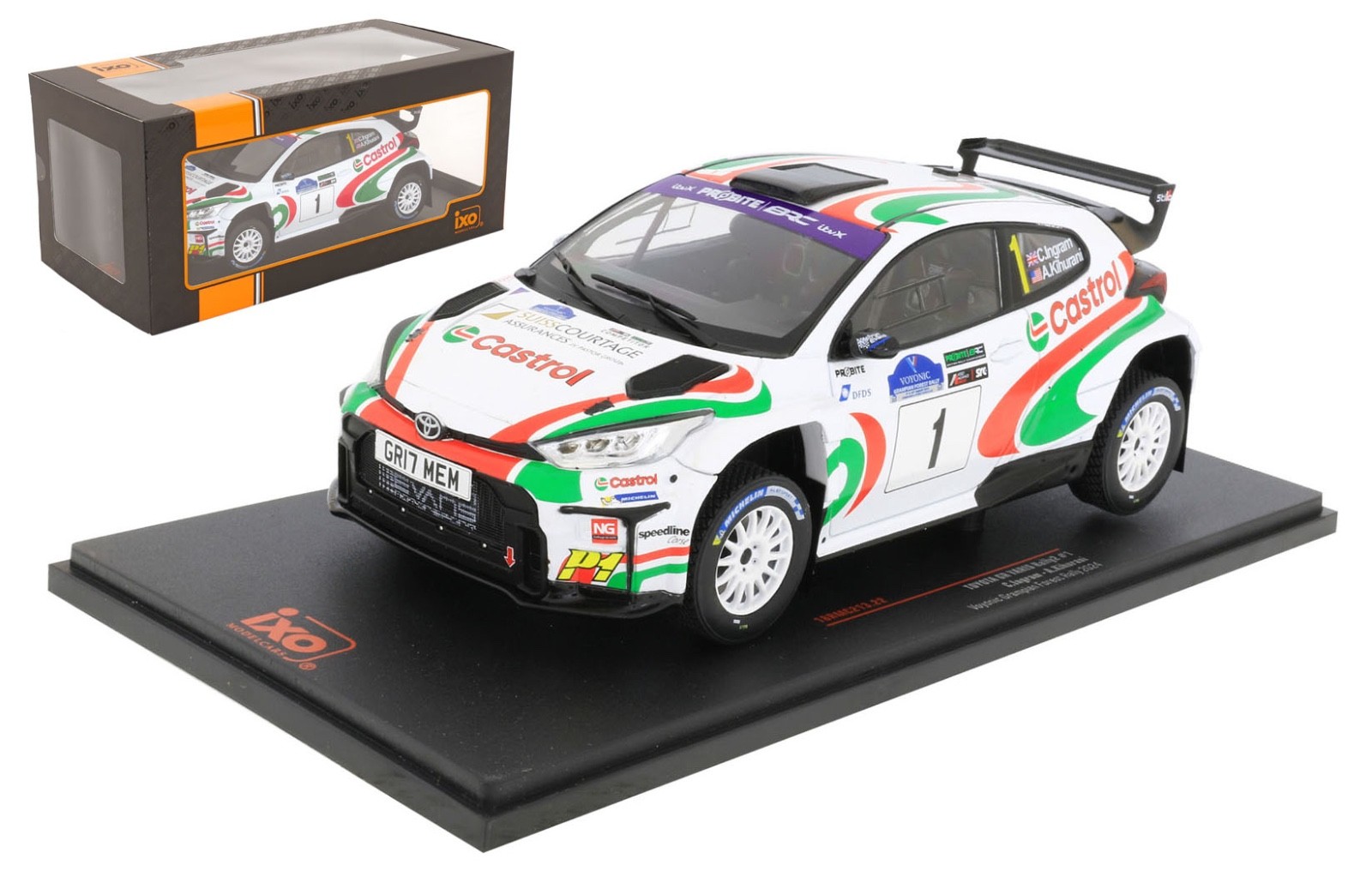 IXO 18RMC213 Toyota Yaris 1st Grampian Forest 2024 BRC Champion C Ingram - 1/18