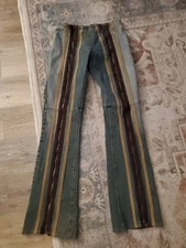 Rare zipper full length panel Rampage jeans multi color size zero