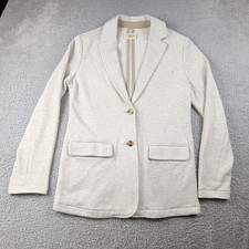 Faherty Inlet Blazer Womens Small Gray Heather Unlined Coat Knit Smart Casual