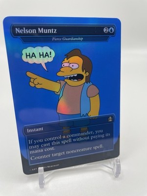 Fierce Guardianship MTG Nelson Muntz Simpsons Style For EDH Commander Playtest