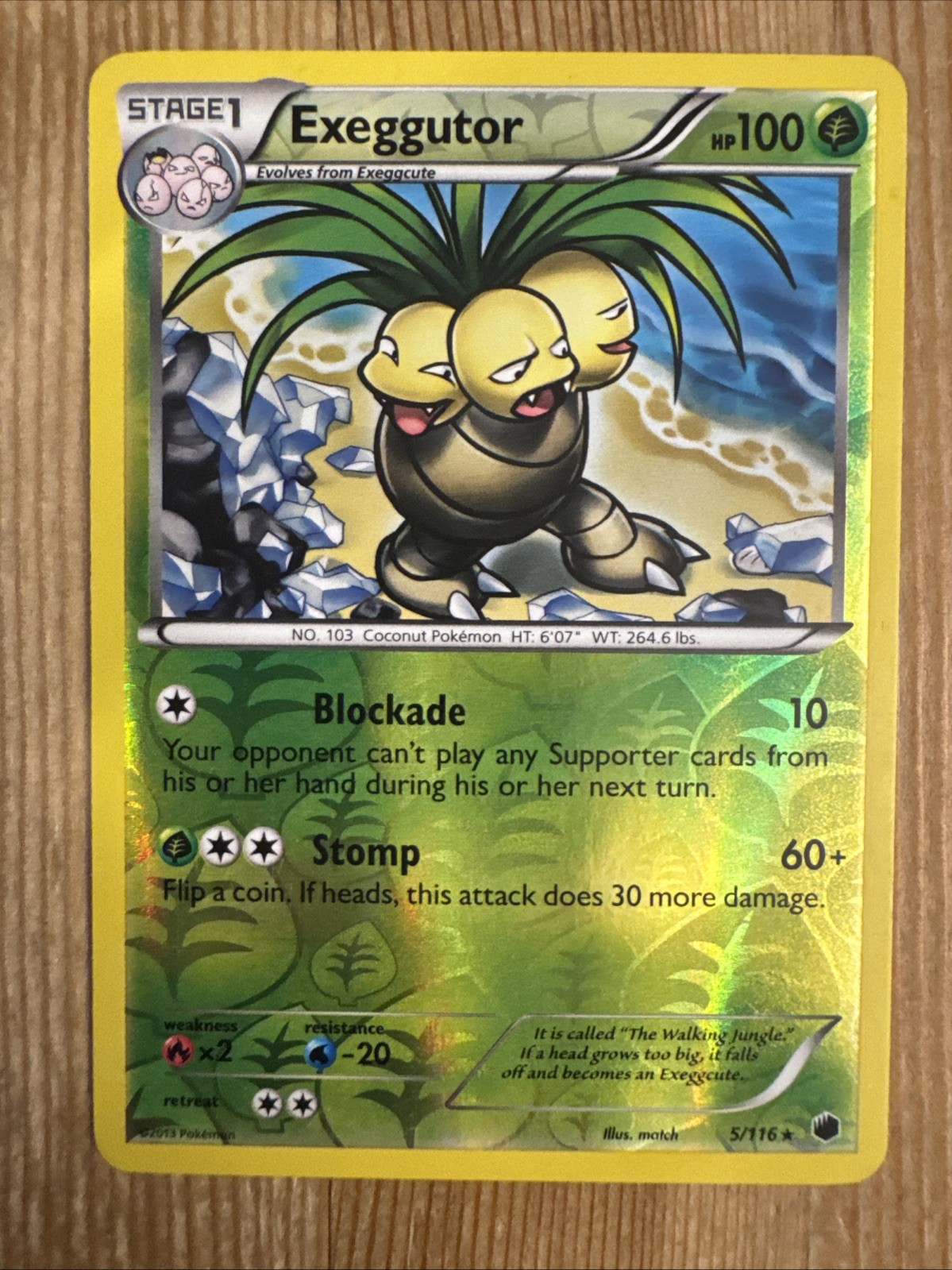 Pokémon TCG Exeggutor Plasma Freeze 5/116 Reverse Holo Rare LP