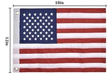 12 x 18 in Yacht Boat UTV ATV Nautical US USA American Flag Embroidered 12"x18"
