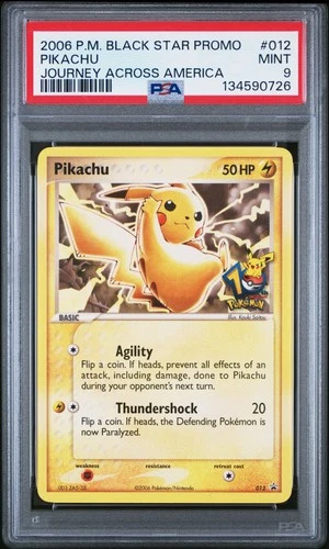 2006 POKEMON BLACK STAR PROMOS JOURNEY ACROSS AMERICA #012 PIKACHU PSA 9
