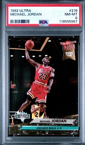1992-93 FLEER ULTRA- MICHAEL JORDAN #216 - PSA 8 \*\*GOAT - HOF - BEST EVER\*\*