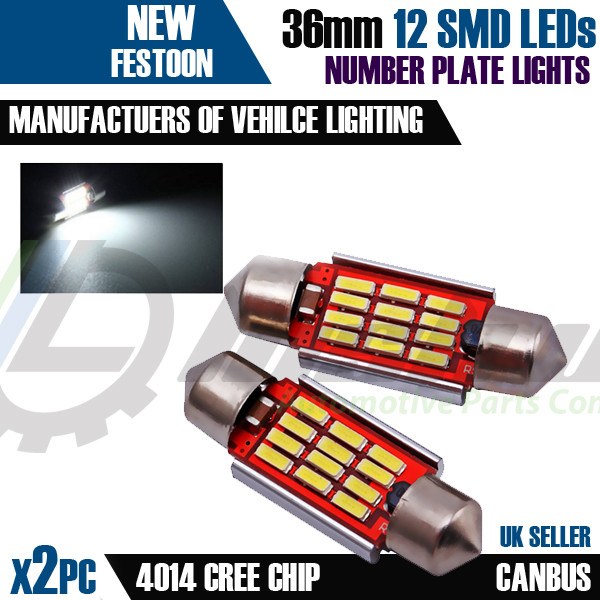 2x 12 LED Audi A3 A4 A6 Number Plate PURE XENON WHITE Light Bulbs