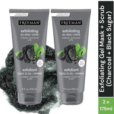 Freeman Charcoal + Black Sugar Gel Mask & Scrub 2 x 175ml – Detox & Polish Skin