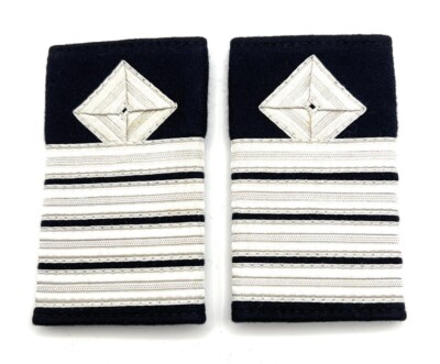 Epaulette Merchant Navy Chief Slipper Silber auf BlauR2396