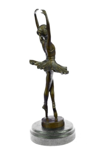 12" Tall Classical Dancer Ballerina Signed Bronze Sculpture Figure Nouveau Sale - 第 5/7 張圖片