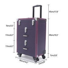 Large Rolling Cosmetic Case Makeup Trolley Rolling Makeup Case Waterproof