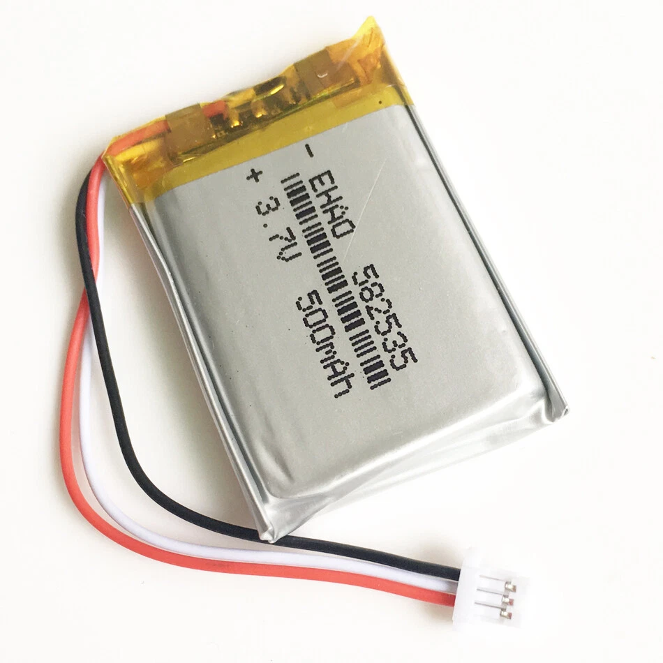 3.7v 500mah 1.85Wh Rechargable Li Lipo Battery 503035 JST 2Pin 1.25mm Connector