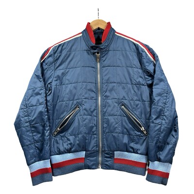 Pop England Jacket Bomber Full Zip Mens Medium Retro Y2K Red