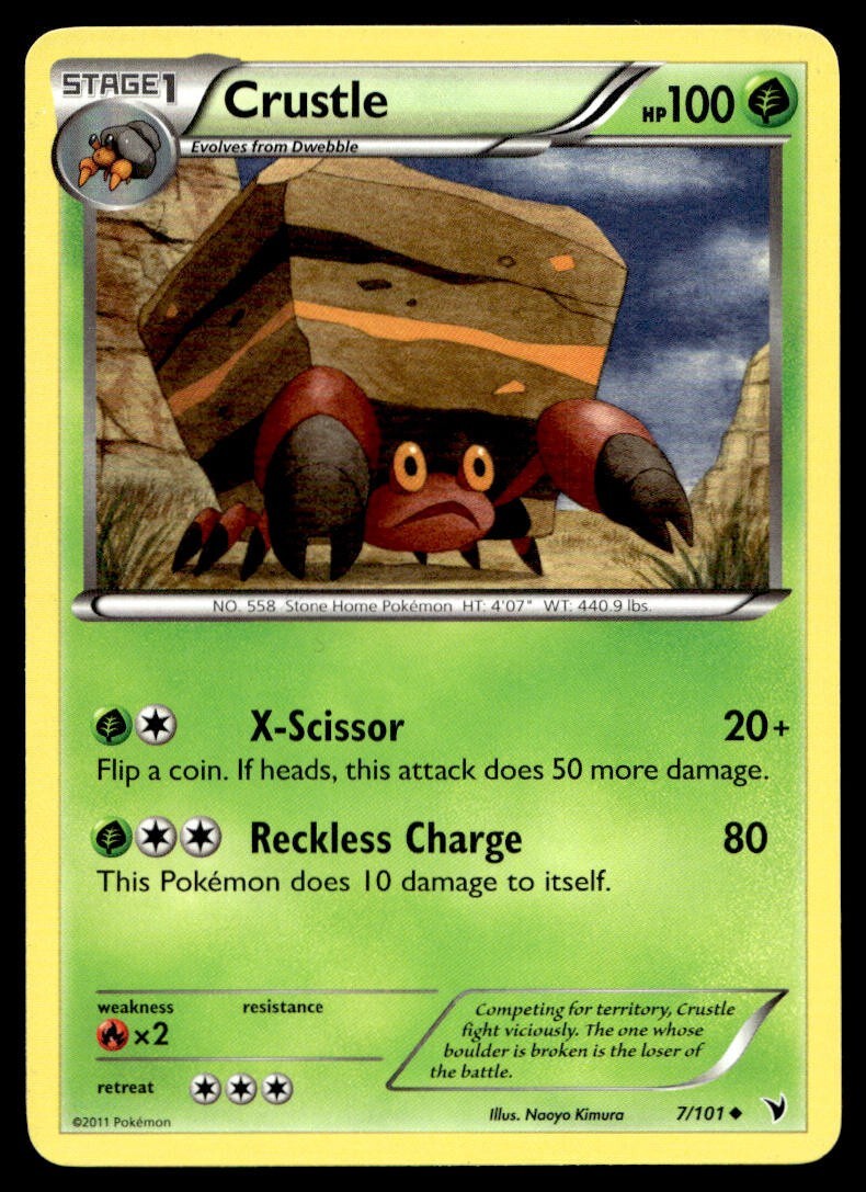 Crustle 7/101 Pokemon Card Noble Victories Uncommon 100 HP Near Mint K32