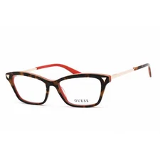 Guess Women's Eyeglasses Clear Lens Dark Havana Plastic Cat Eye Frame GU2797 052