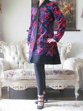 VERSACE Collection Multicoloured Velvet/Wool dress-y coat/jacket IT42,US 6-8,S-M