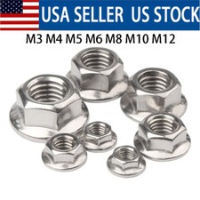 Stainless Steel Hex Flange Nut Self Locking Nylon Insert M3 M4 M6 M8 M10 M12