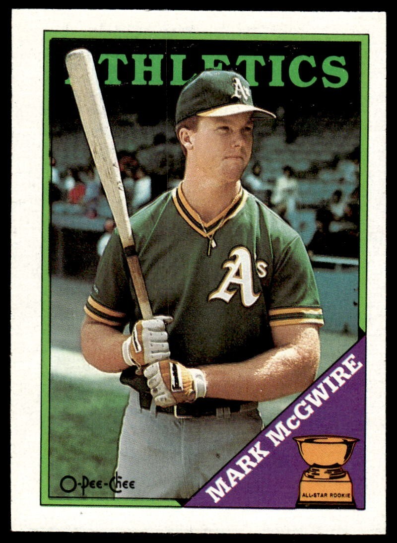 1988 O-Pee-Chee 394 Mark McGwire Rookie Cup Oakland A's