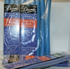 4 Diane T4 Twist Flex Hair Perm Rods - Blue 7" X 9/16" 1- 6 PACK bundle lot