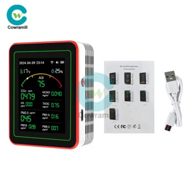 MARKENLOS Tuya WiFi 15 in 1 Air Quality Detector AQI PM0.3/1.0/2.5/10 CO2 TVOC HCHO Tester