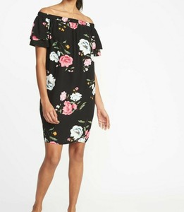 old navy black dress with flowers
