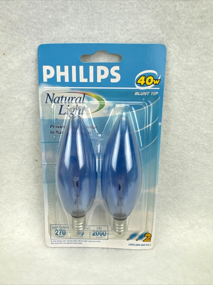 Philips 40W Natural Light Bulbs B10.5 Blunt Tip Candelabra Base 2 Pack of 2 - Image 2 of 4