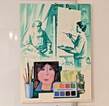 Advertising Poster USSR ☭ Soviet Ukraine ☭Promo Kyiv 1989☭ Buy watercolor paints