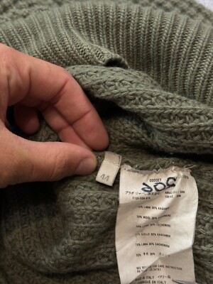 RARE Prada Vintage Archive Hard Knit Sweater High Neck Khaki Green