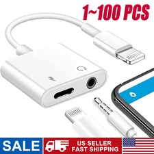 For iPhone 14 13 12 Pro Max to 3.5mm Headphone Jack Adapter Audio Splitter Lot