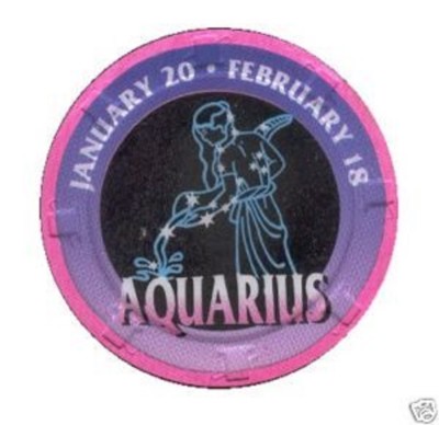 Aquarius Zodiac Casino Gaming Chip Poker