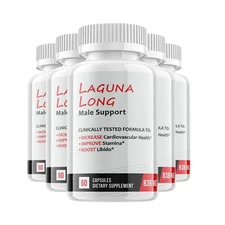 5-Pack Laguna Long Male Support Capsules,LagunaLong Power Performance - 300 Caps