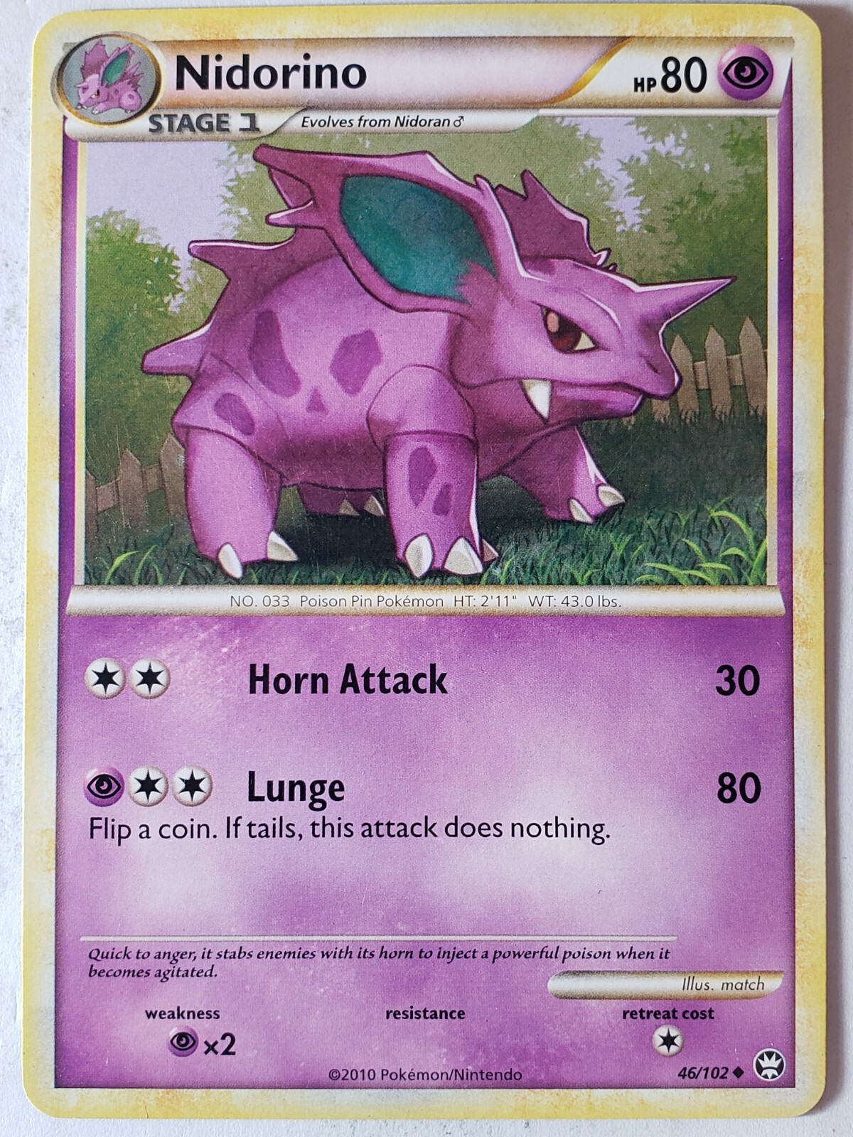 Nidorino 46/102 LP - Triumphant Pokemon Card $2 Combined Shipping