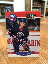 1990-91 PRO SET #179 DOUG CROSSMAN SIGNED AUTOGRAPHED CARD