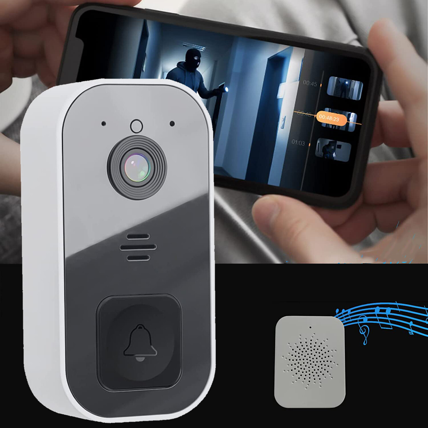 Wireless WiFi Smart Video Doorbell HD Night Vision Security Doorbell