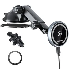 Magnetic Wireless Car Charger Mount for iPhone with Vent Dash and Windshield